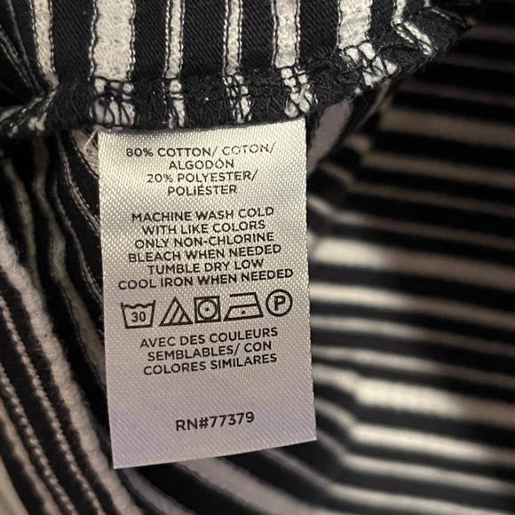 Ann Taylor Black and White Stripe Basic Tee with Flutter Sleeves - Picture 6 of 9